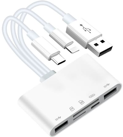 SD Kaart lezer-5 in 1-USB OTG-adapter en SD-kaart lezer-Geschikt voor i-USB C- en USB A-apparaten met Micro SD- en SD-kaartsleuven - ondersteunt SD/Micro SD/SDHC/SDXC/MMC
