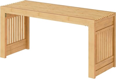 Bamboe Bank - Eetbank Halbank - Zitten en Opbergen - Robuust Stabiel Ontwerp - 90 cm Lang - Naturel