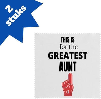 Akyol - this is for the greatest aunt brillendoekjes - Tante - tante - verjaardag tante - cadeautje - kado - geschenk - 17,8 bij 17,8 cm - 2 stuks