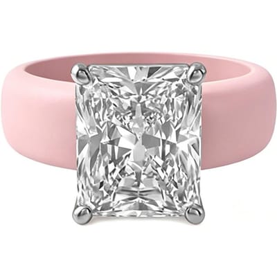 Roze Siliconen Zirkonia Ring Buiten Sport Bruiloftsring Mode Vingeraccessoires voor Dames 8 white