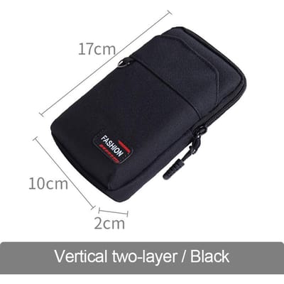 Nylon Tactische Tas Outdoor Molle Tassen Taille Heuptas Heren Telefoonzakje Kamperen Jagen Taille Tas EDC Gear Portemonnees met Haak B 1-Zipper Black