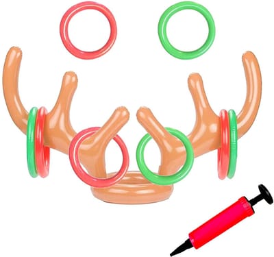 Dailygoods- Opblaasbaar Speelgoed - 10 Stuks Hertengeweien/Werpringen - Zwembadspeelgoed - Decoratie voor Zwembadfeest - Lichtgewicht/Duurzaam - Gemakkelijk Op te Blazen