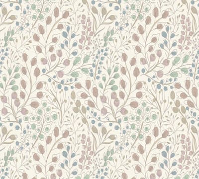 SUBTIELE BLOEMETJES BEHANG | Landelijk - wit roze groen blauw - A.S. Création Attractive 2