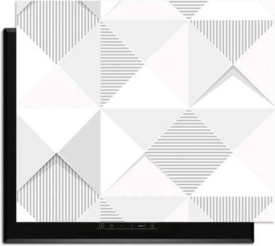KitchenArt - Arctic Prism – Inductie Beschermer - 65x52 cm - Kookplaat Beschermer - Luxe Afdekplaat Inductieplaat - Anti-slip & Oprolbaar - Beschermmat Inductiekookplaat