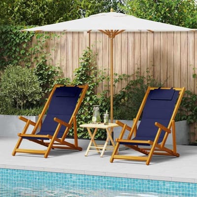 Opvouwbare Stoelen - Klapstoelen Tuin - Buiten Ontspannen - Verstelbaar Kantelmechanisme - 2 Stuks - Bruin