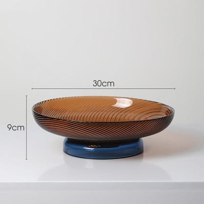 Color-blocking High-end Licht Luxe Glazen Fruitschaal Ornamenten voor Woonkamer Huis Koffietafel Eettafel Blad Decoratie Fruit Snack Snoepschaal color matching brown - low