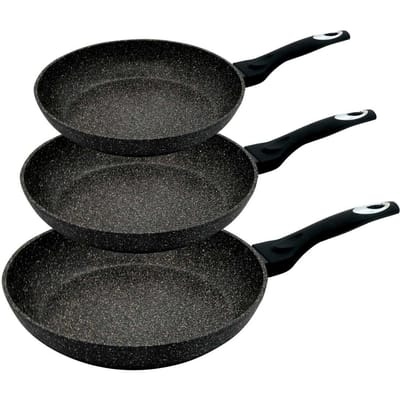 Klausberg 7290 - koekenpannenset - Ø22 cm & Ø24 cm & Ø28 cm - Marmer/keramisch - Zwart