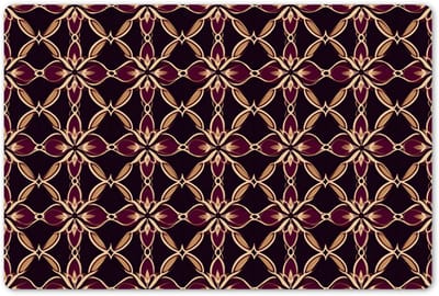 Placemats 45x30 cm - Placemat kunststof - 1 stuk - Symmetrisch - Tegel - Burgundy - Borden onderleggers - Decoratie voor op tafel - Keuken tafeldecoratie accessoires - Vinyl onderlegger - Tafelversiering