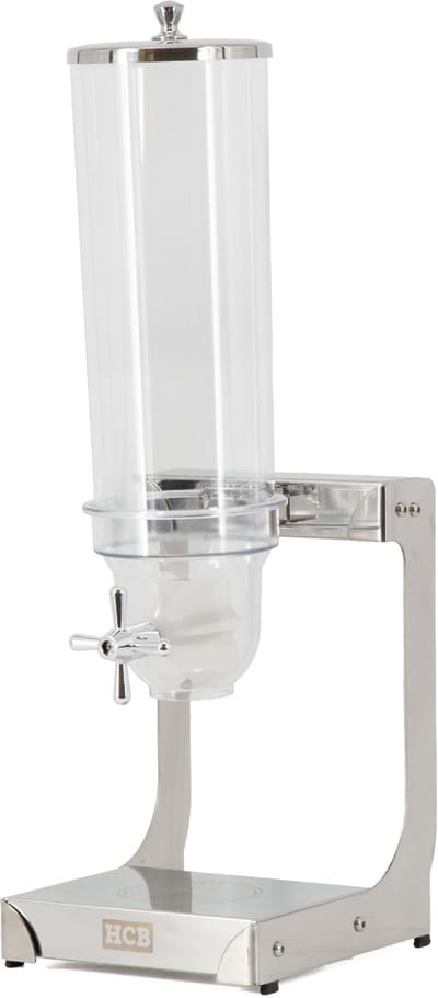 HCB® - Professionele RVS / INOX Granen dispenser - 3,5 liter - Cornflakes - Ontbijtgranen - graandispenser - cereal opslag - Horeca - 2.5 kg - 3485