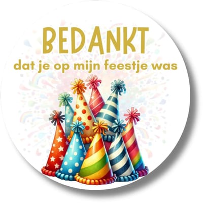 Bedankt dat je op mijn feestje was stickers - Kinderfeestje bedank stickers - 20 stuks - 4 cm