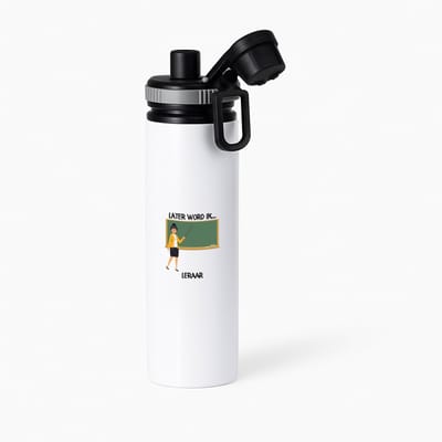 Hacebo® - Later word ik leraar waterfles met draaidop grijs - Baby's - Docente - Docent - lesgeven - leraar - juf - meester - werk - collega - beste ooit - cadeau - verjaardag - kado - geschenk - gift - verrassing - water fles - 850ML