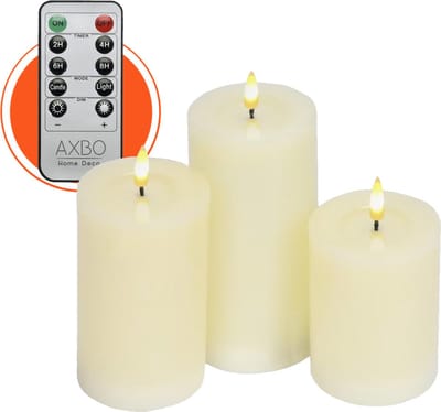 Led kaarsen set van 3 - Echte Wax - 3D vlam - Afstandsbediening - Vlamloze veilige kaars - batterij - Brandveilig - Flameless candle - Kindveilig - Realistische vlam - Decoratie - Kerst - Tijdstimer - Realistisch