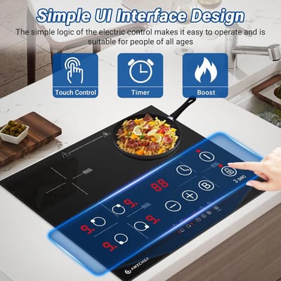 Inductiekookplaat - Inbouw kookplaat - Snel Koken - Boost functie - 60 cm - Zwart
