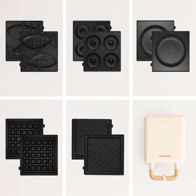 Zyrex® Wafelijzer Met Verwisselbare Platen - Wafelijzer Tefal - Wafelijzer Hartvorm - Wit - 14 cm x 22 cm x 9 cm