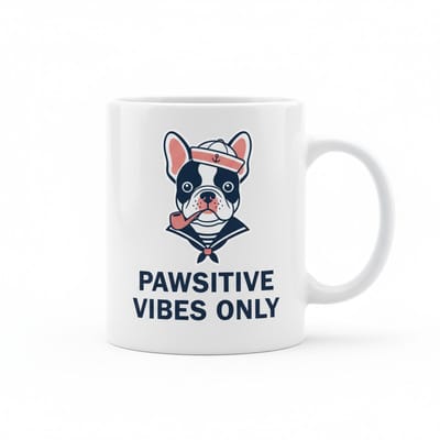 Pawsitive Vibes Only Mok – Schattig Zeeman Hond Design – Witte Keramische Koffiemok 330 ml
