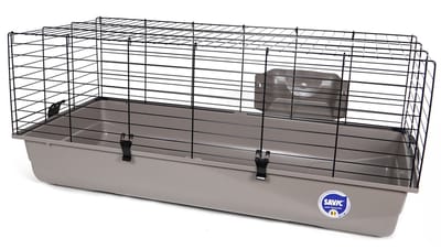 Savic Konijnenkooi Ambiente zwart warmgrijs met openklapbaar voorpaneel 100CM