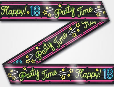 Paperdreams - Neon Party Tape - Happy 18 (12 m)
