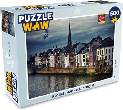 Puzzel Skyline - Huis - Maastricht - Legpuzzel - Puzzel 500 stukjes
