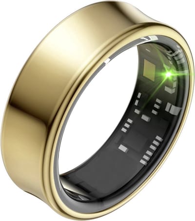 Focus® S2 Smart Ring - Mat Goud - Maat 6 - Hartslag - Menstruatiecyclus - Slaap Monitor - Slimme Ring - Sport Prestatie - Stappenteller -IP68 Waterdicht - O2 Meting - Dames - Heren - Wearables - Oplaad Case - beschermring