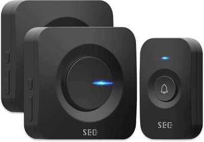 Draadloze Deurbel met 2 Ontvangers - Instelbaar Volume - 52 Melodieën - LED - Zwart