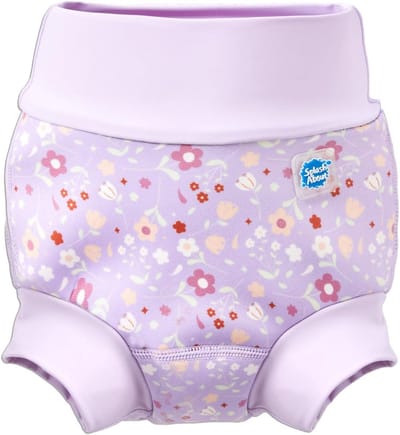 Herbruikbare zwemluier - Zwembroek baby - Veilig zwemmen - Antibacteriële laag - 0-3 maanden - Paars