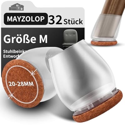32 Stuks Stoelpootbeschermers - Transparante Doppen voor Hardhouten Vloerbescherming