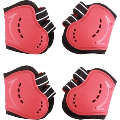Kootbeschermers Paard Lichtgewicht Ademend Slijtvast Paard Achterbeenbeschermers voor Paard Accessoires Rood L black