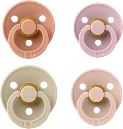 Bibs fopspeen 0-6 maand Set 4 stuks Peach,Pink Plum,Vanilla en Blush Maat 1