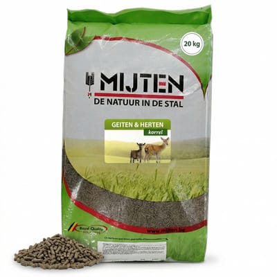 Mijten Geiten & Herten Voer - Gerstevlokken met Bietenpulp Mais - Geitenmuesli Hertenvoer - Complete Voeding - 20kg