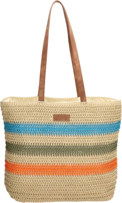 PE Florence Natural Life Shopper - Licht Natuur Turquoise