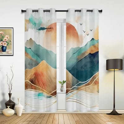 Abstracte Bergen Hoge Schaduw Raambekleding Woonkamer Luxe Slaapkamer Ruimte Decor Dikke Verduisterende Gordijnen Keukenruimte Raambekleding W55 X H185cm X 2&HOOK