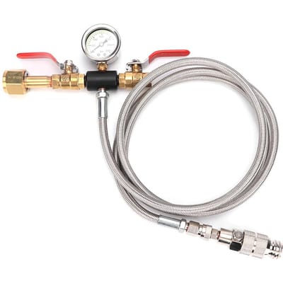 Dubbele Klep Connector CO2 Vullen 1.8m Slangadapter met Manometer (W21.8?14)