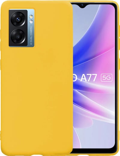Hoesje - Geschikt voor OPPO A77 - Sterk & Shockproof - Siliconen Case - Hoes Cover - Telefoonhoes - Geel