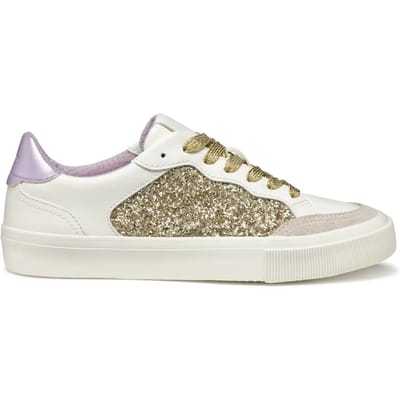 Geox D EMMELENY Dames Optic White/Licht Gouden Sneakers