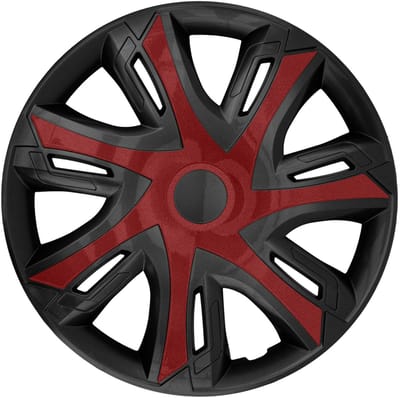 NRM - N-Power Wieldoppen 14" - Set van 4 stuks - Donker rood/zwart