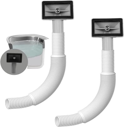 Overloopbuis Set - Afvoerbuis Wastafel - Badkamer Installatie - Corrosiebestendig ABS - 250 mm Lengte - Zwart Wit