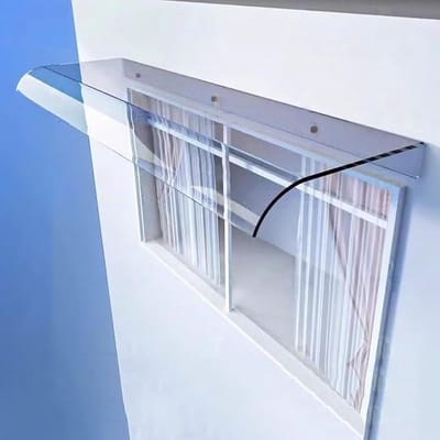 Door en raamhoes - Terrasscherm luifel - Bescherming buiten - Transparant polycarbonaat - 40 x 120 cm - Helder