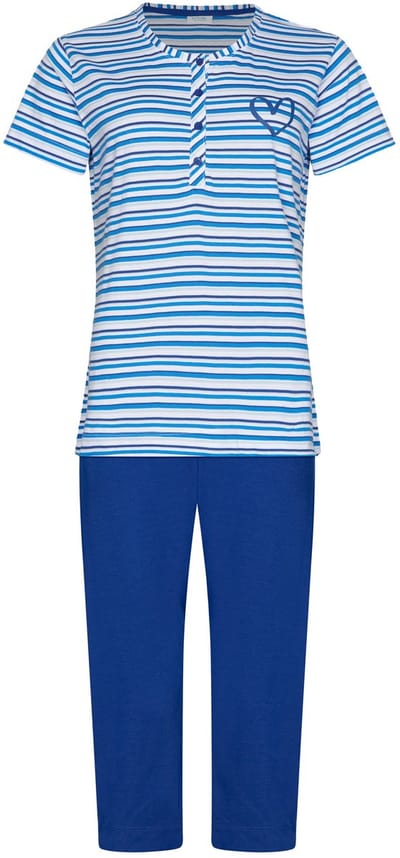 MyRebelle - Pyjama - Blue Bay - Biologisch Katoen - Blauw - Gestreept - Maat 36