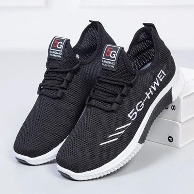 Nieuwe casual sneakers voor dames, modieuze kokosschoenen, trendy, ademende hardloopschoenen die bij elke gelegenheid passen. 40 black