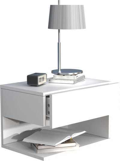 Houten wandlade nachtkastje wandplank lade console nachtkastje Usal XL 45 cm