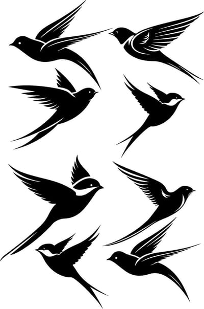 Raam stickers - Muur stickers Zwaluwen - Decoratief - Vogels - Dieren -