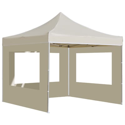 vidaXL Partytent inklapbaar met wanden 3x3 m aluminium crème