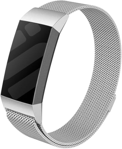 Strap-it Luxe Milanese band - geschikt voor Fitbit Charge 3 / Fitbit Charge 4 - zilver - Maat: Maat S