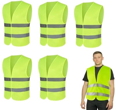 Dailygoods- Reflecterend Vest - 360° Veiligheidsvesten - Hoge Zichtbaarheid - Fluorescerend Geel - Reflecterende Strepen - 6 Stuks - Veiligheidsvest