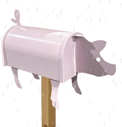 Metalen brievenbus - Dierenbrievenbus wandmodel - Post ontvangen - Grappige dierenvorm - 12x27x12 cm - Varken