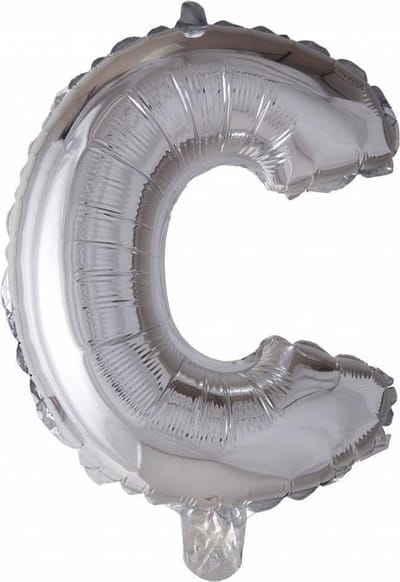Wefiesta Folieballon Letter C 41 Cm Zilver
