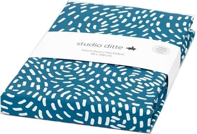 Studio Ditte Hoeslaken Flow 90x200cm - Blauw
