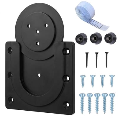 Zwart dartbord ophangsysteem – dartbord muurbeugel met montage set voor wandbevestiging – verstelbare dartboard hanger met schroeven en afstandhouders – dartbord accessoire voor standaard dartborden