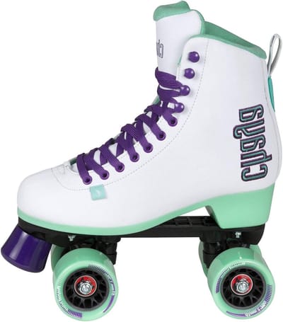 Chaya Rolschaatsen Melrose White voor dames in wit/groen, 61mm/78A wielen, ABEC 7 kogellagers, art.nr.: 810668