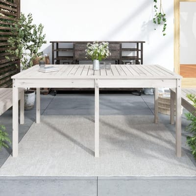 Tuintafel - Patiotafel Loungetafel - Buiten Eten - Massief Grenenhout - 1595 x 825 cm - Wit